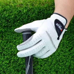 Men Soft Breathable Pure Sheepskin With Anti-slip Granules Golf Gloves