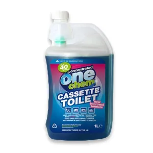 One Chem Cassette 1 Litre Blue Toilet Fluid - 2 in 1 (Flush & Waste)