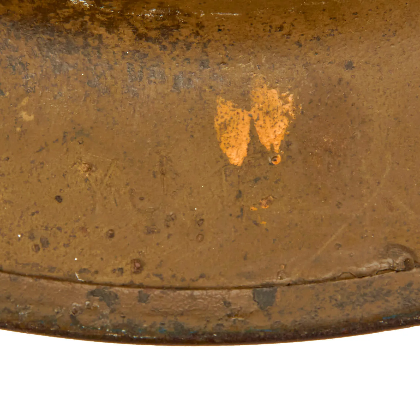 Original U.S. WWI NAMED M1917 Doughboy Helmet with Camouflage Panel Textured Paint - PFC Robert R. McGiffin