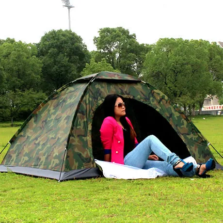 Outdoor double manual portable military camouflage outdoor camping tent gift tent hiking and cycling ultra-light tent