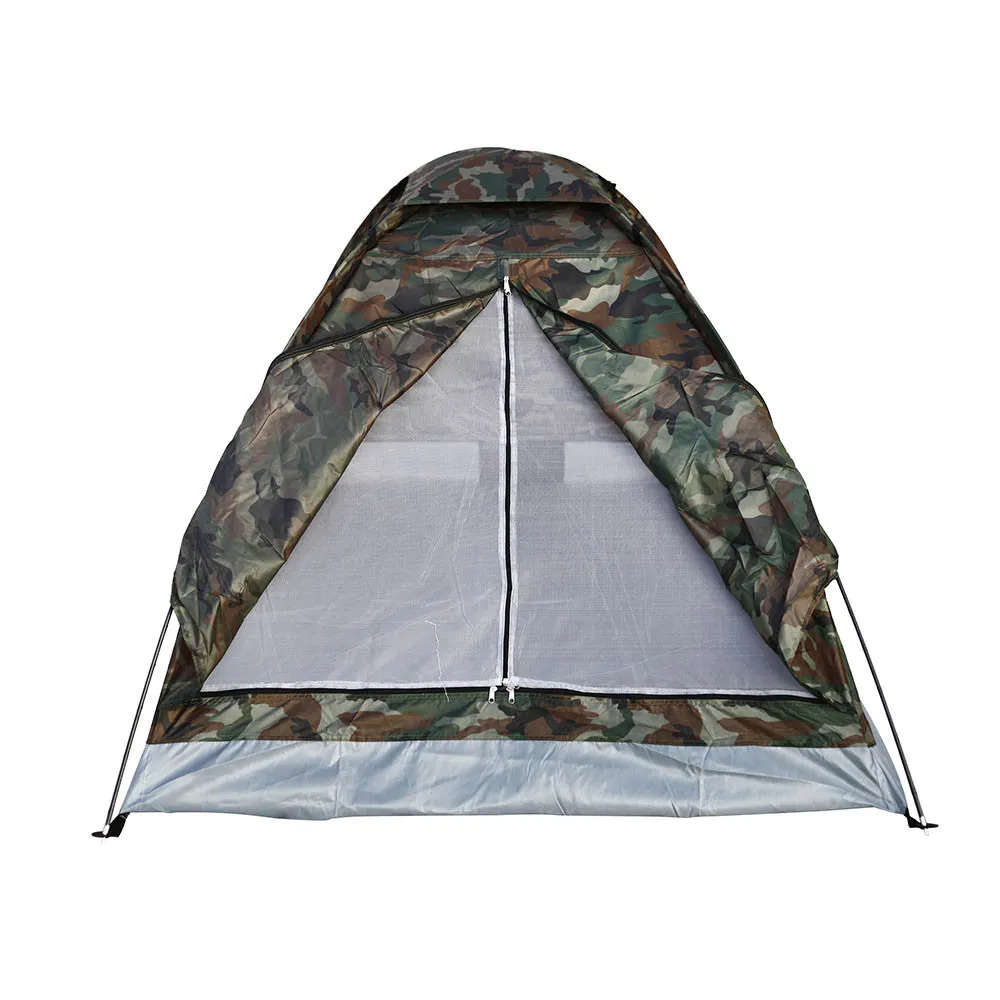 Outdoor Portable Camouflage Camping Tent for 2 Person Single Layer Polyester Fabric