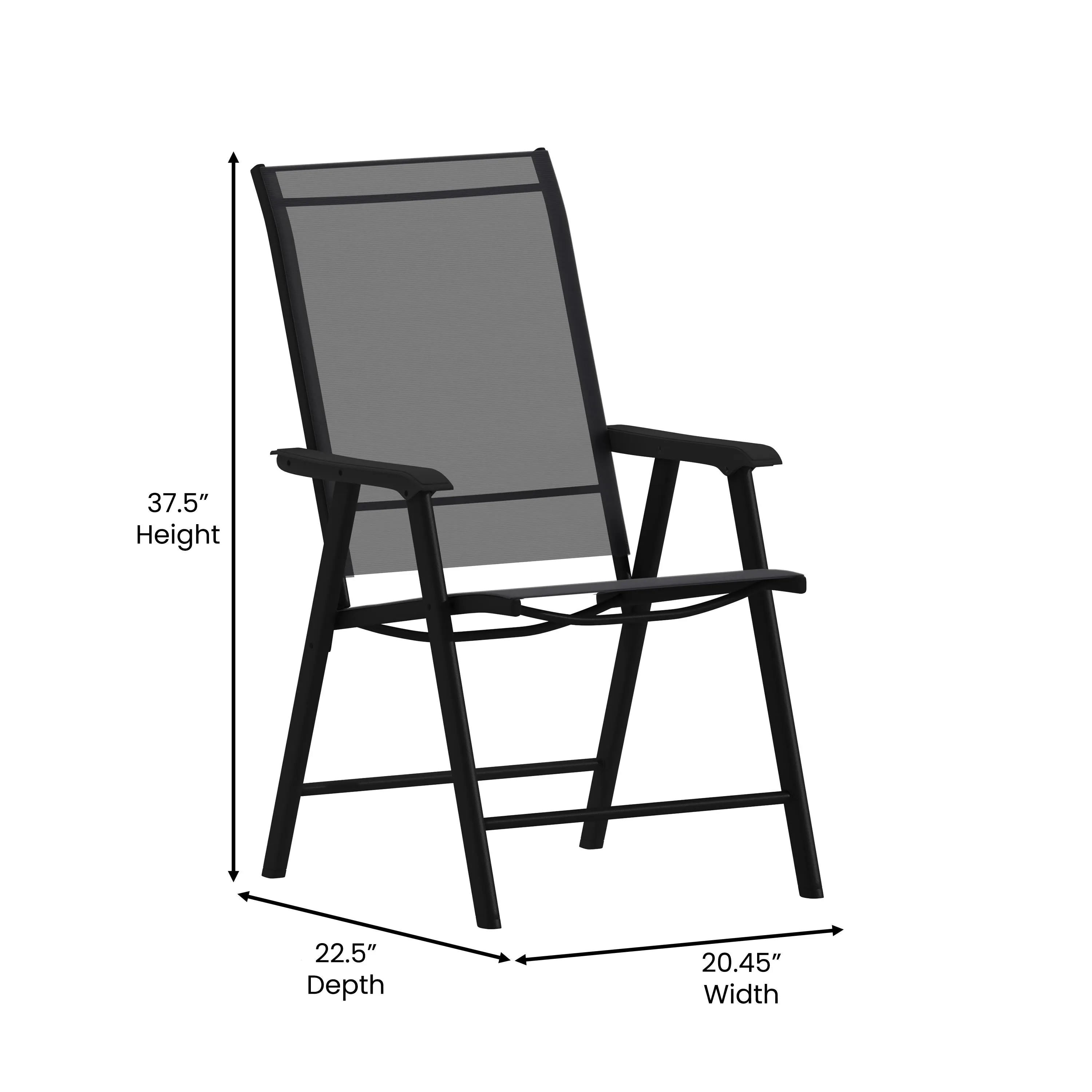 Paladin Outdoor Folding Patio Sling Chair (2 Pack)