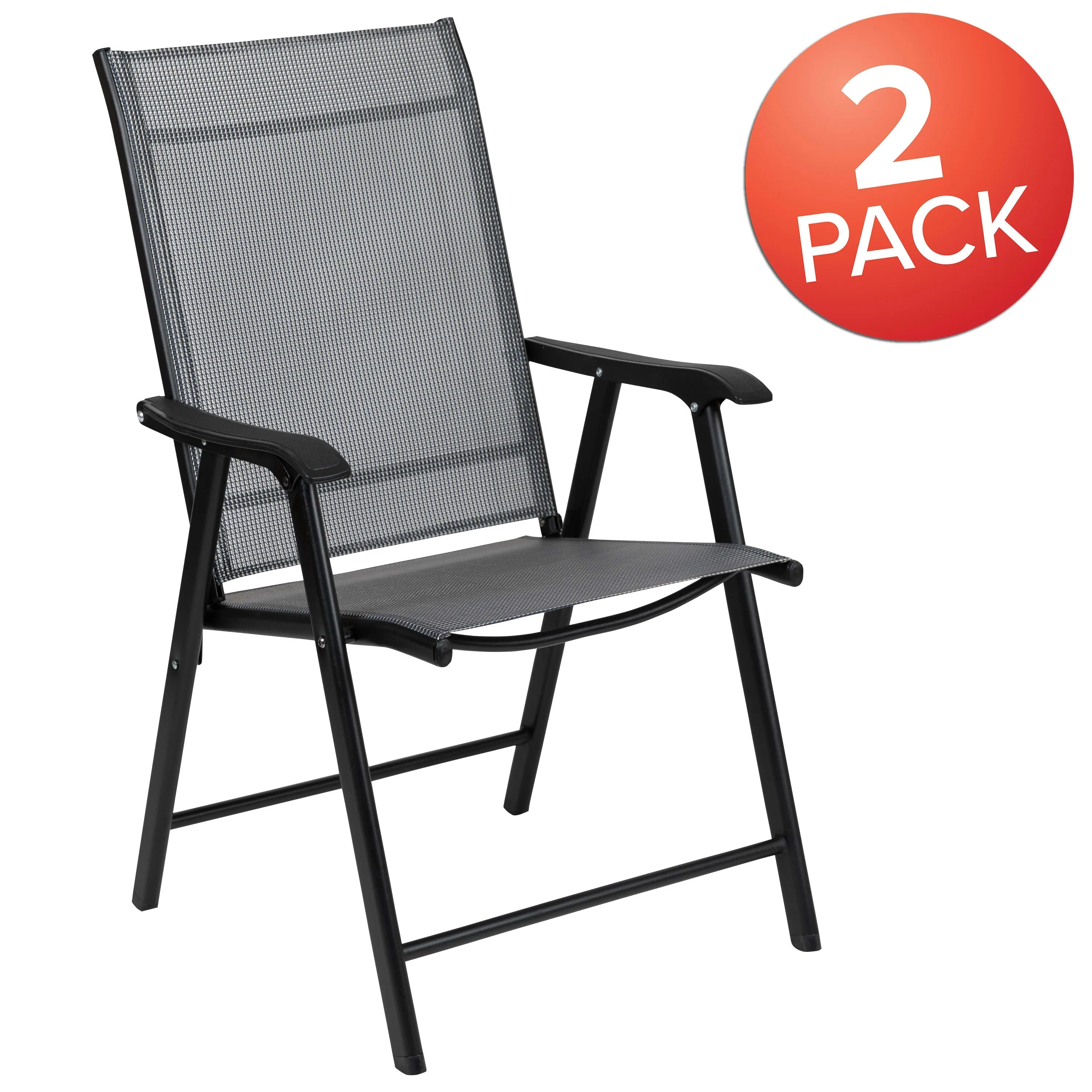 Paladin Outdoor Folding Patio Sling Chair (2 Pack)