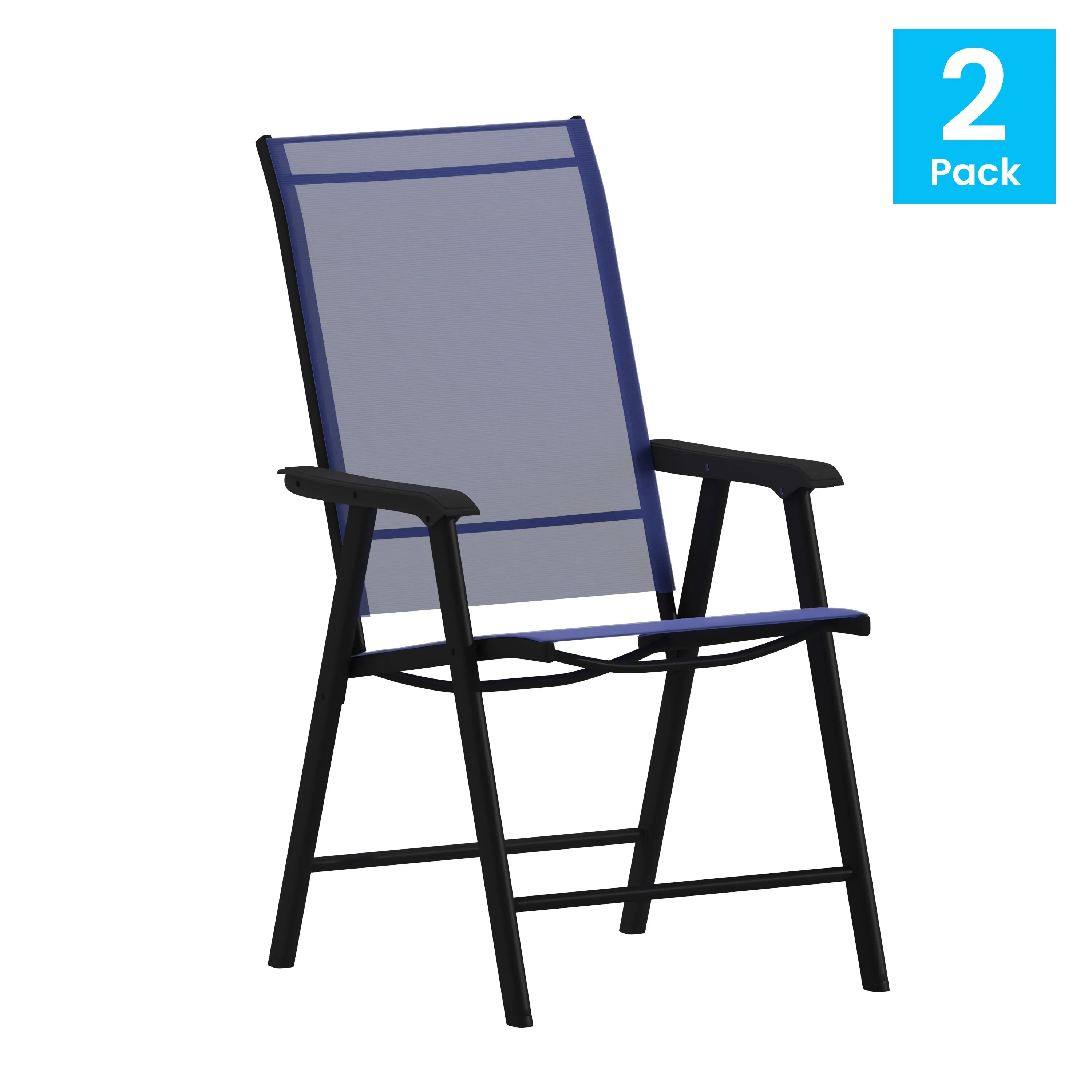 Paladin Outdoor Folding Patio Sling Chair (2 Pack)