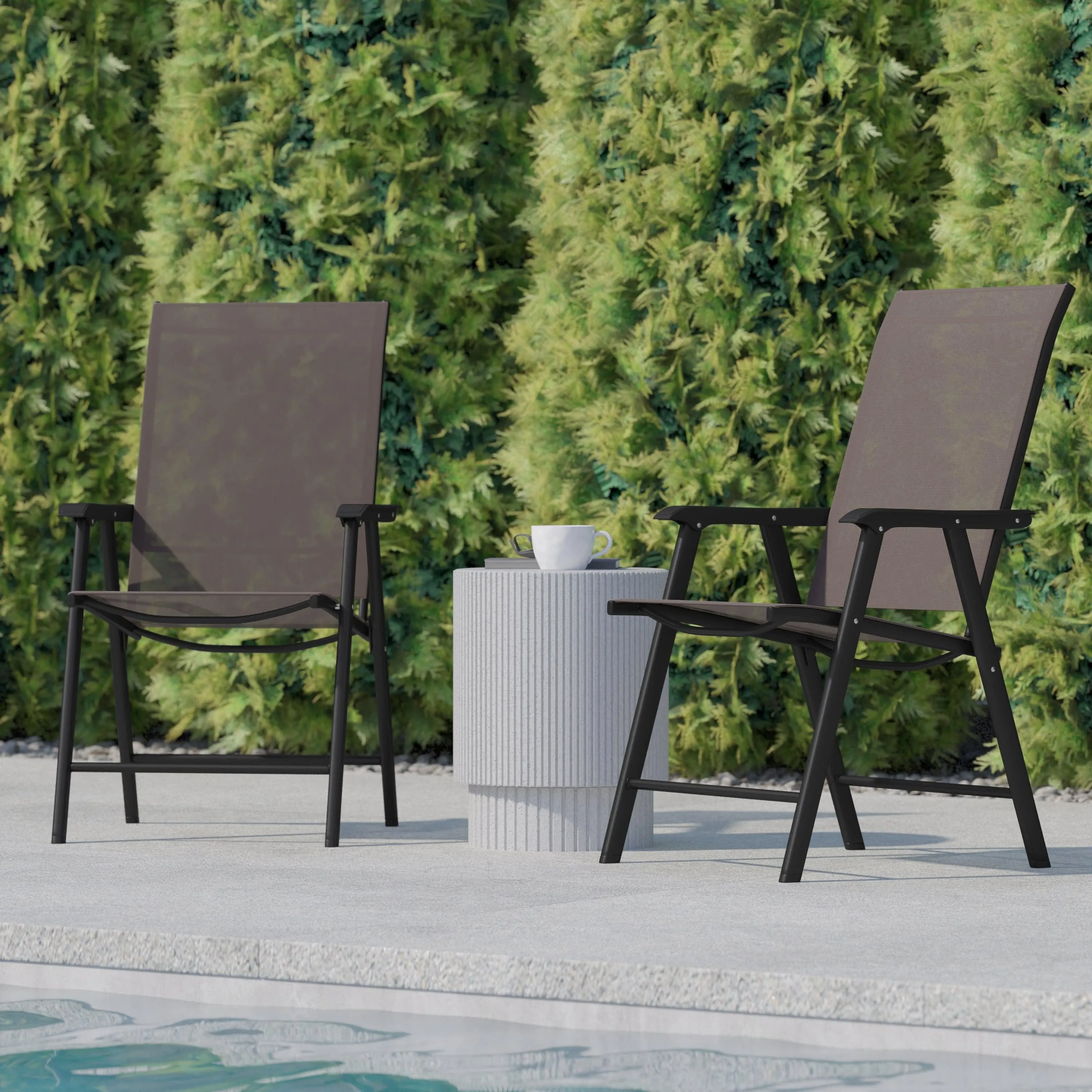 Paladin Outdoor Folding Patio Sling Chair (2 Pack)