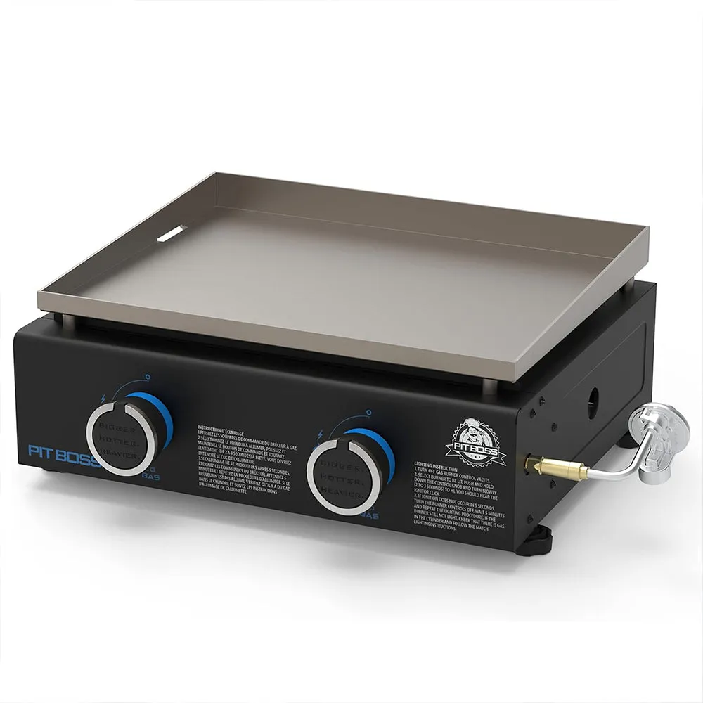 Pit Boss 2 Burner Tabletop Gas Griddle Portable 265 Sq In Cookspace Black 10960