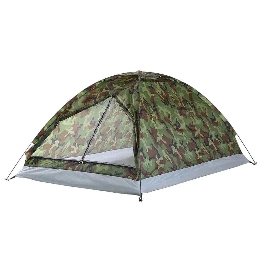 Portable Camouflage Camping Tent for 2 Person Single Layer Beach Tent Outdoor Ultralight Tents Outdoor Camping Equipment