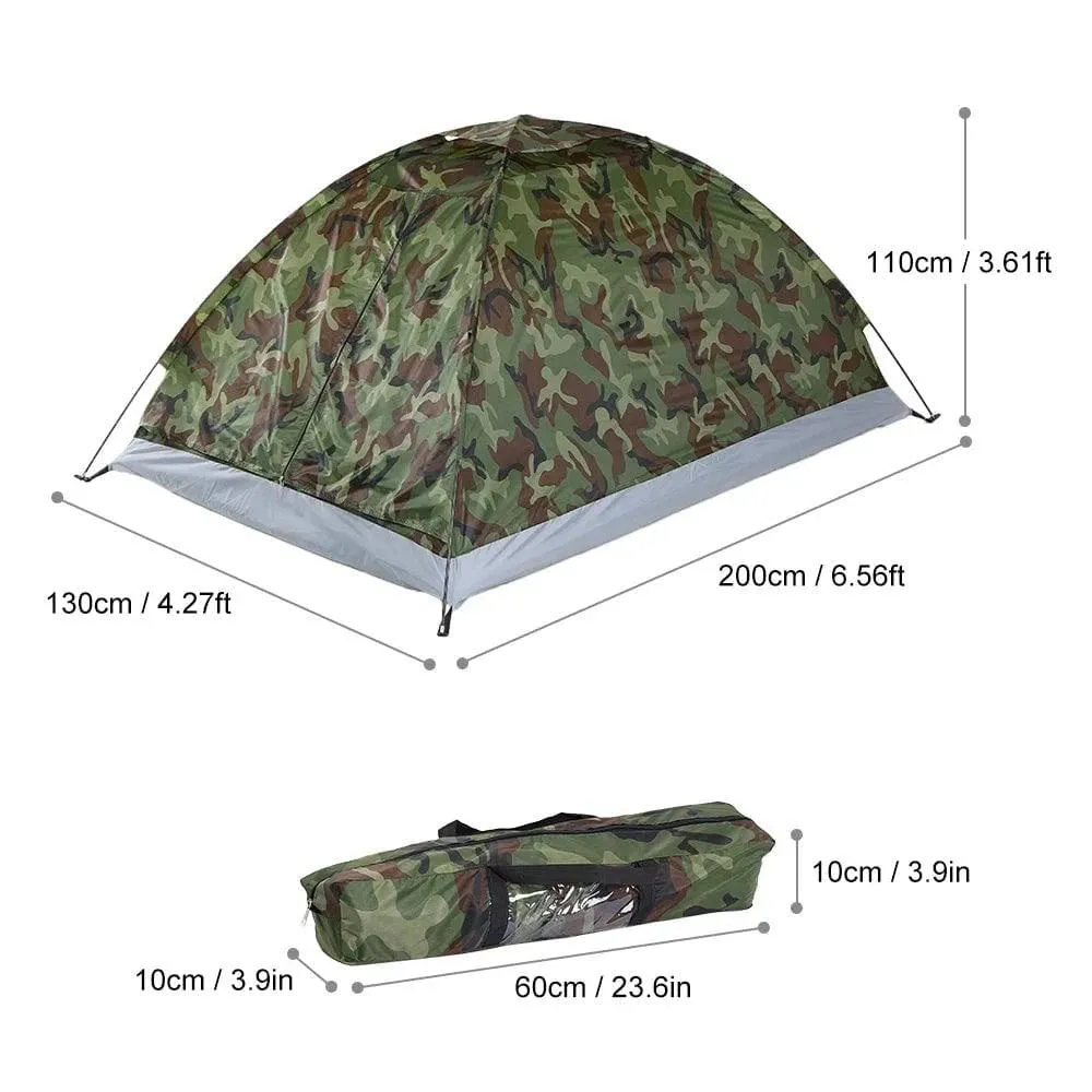 Portable Camouflage Camping Tent for 2 Person Single Layer Beach Tent Outdoor Ultralight Tents Outdoor Camping Equipment