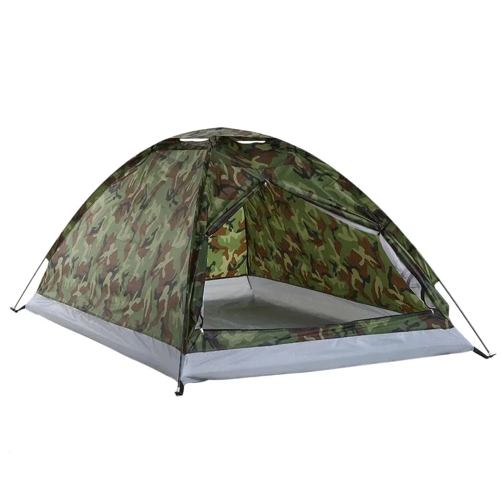 Portable Camouflage Camping Tent for 2 Person Single Layer Beach Tent Outdoor Ultralight Tents Outdoor Camping Equipment