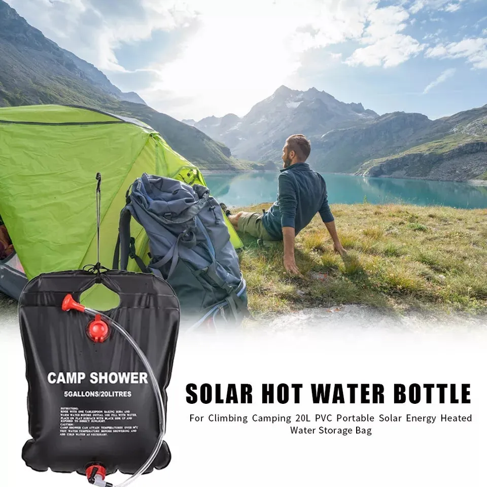 Portable Shower Bag for Camping 5 gallons/20L Solar Shower Bag for Outdoor Traveling Hiking