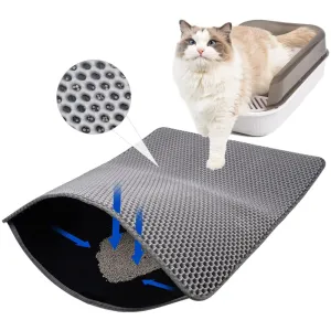 QPets Double Layer Litter Mat for Cat (Grey)