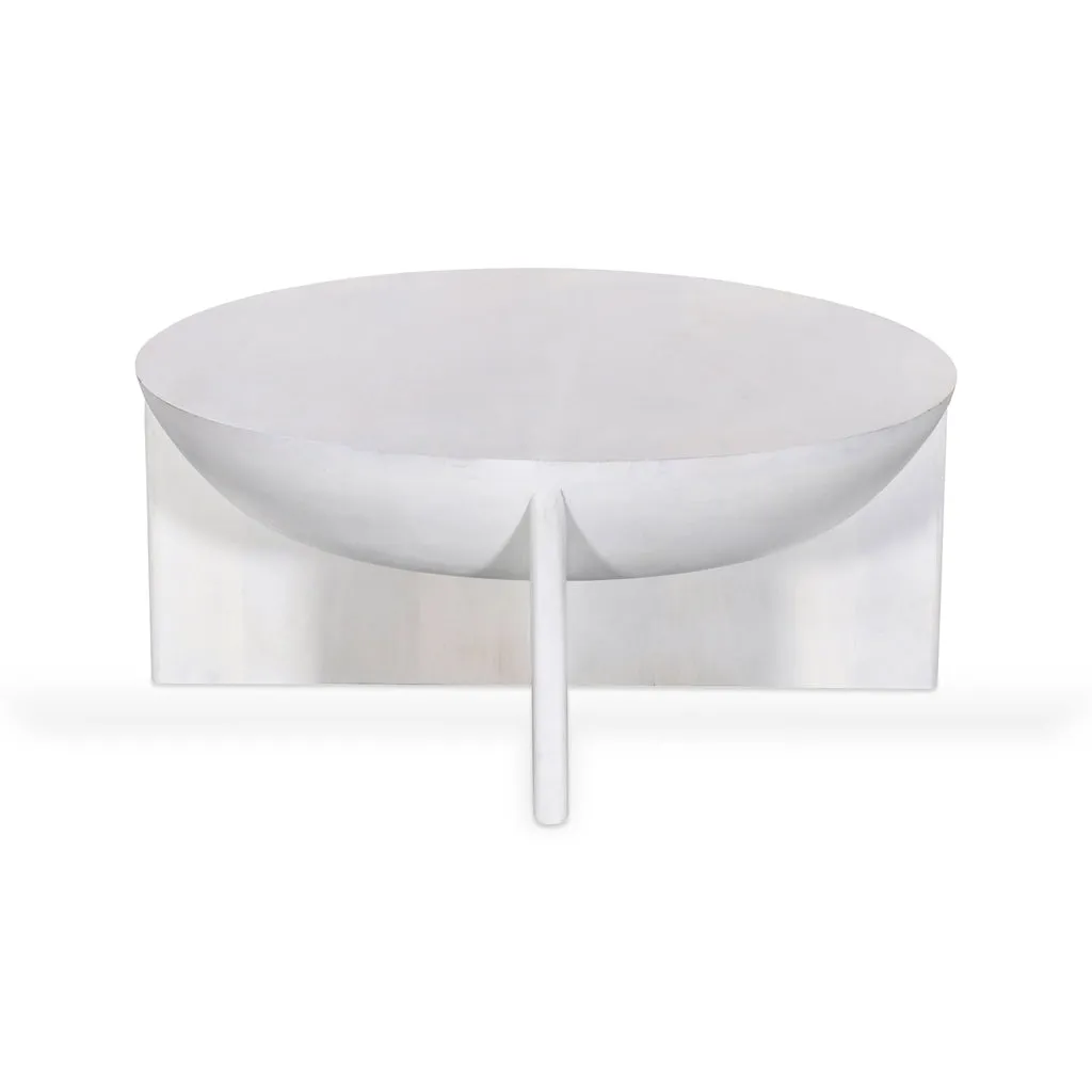 Savio 90cm Round Coffee Table - Cafe White