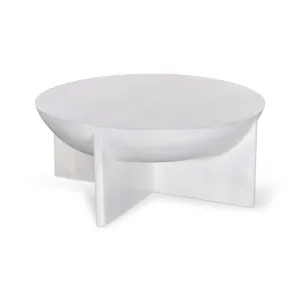 Savio 90cm Round Coffee Table - Cafe White