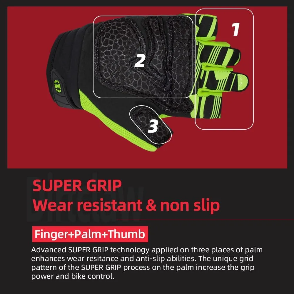 Seibertron Dirtclaw Anti-Slip Fingerless Gloves: Perfect for Off-Road, BMX, and Motocross Adventures