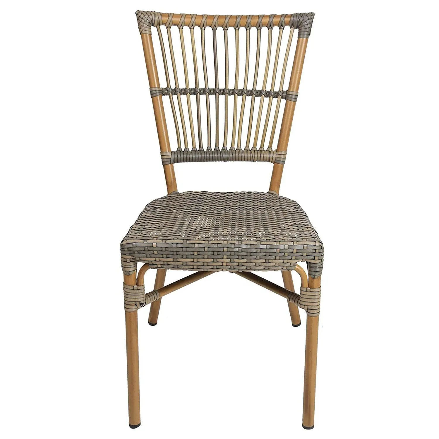 Set of 2 Patio Wicker Chairs Ultra-Light Outdoor Dining Chairs with PE Rattan and Aluminum Frame