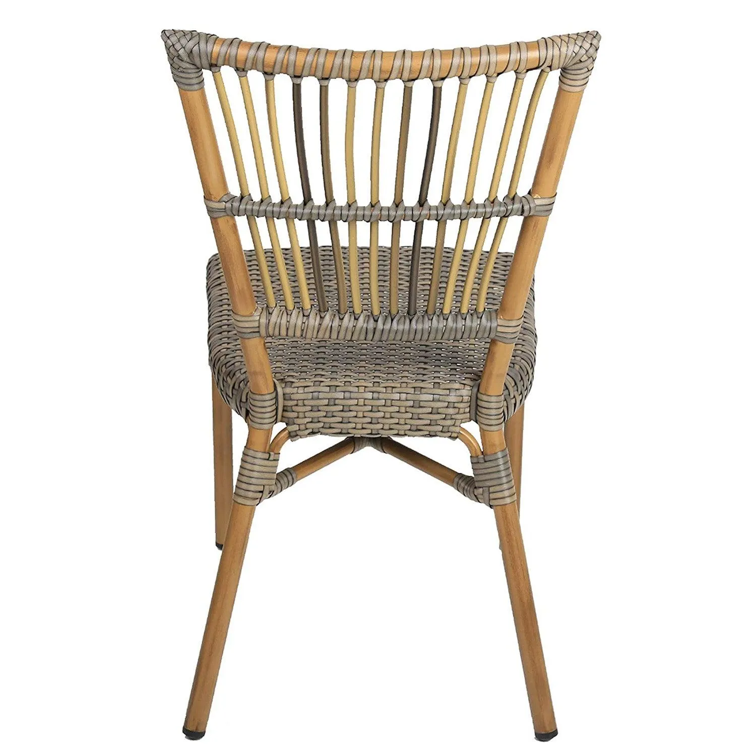 Set of 2 Patio Wicker Chairs Ultra-Light Outdoor Dining Chairs with PE Rattan and Aluminum Frame