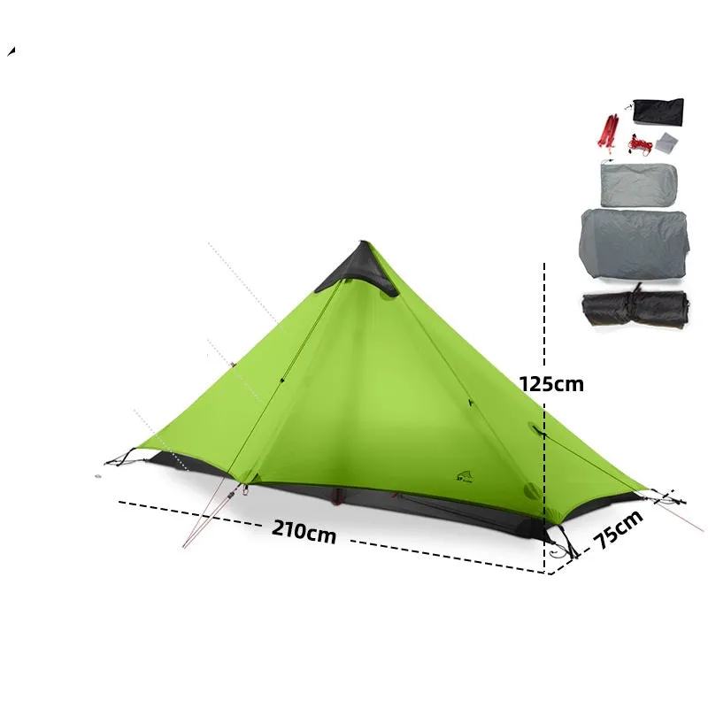 Silicon coated double tip single tip poleless tent rainproof