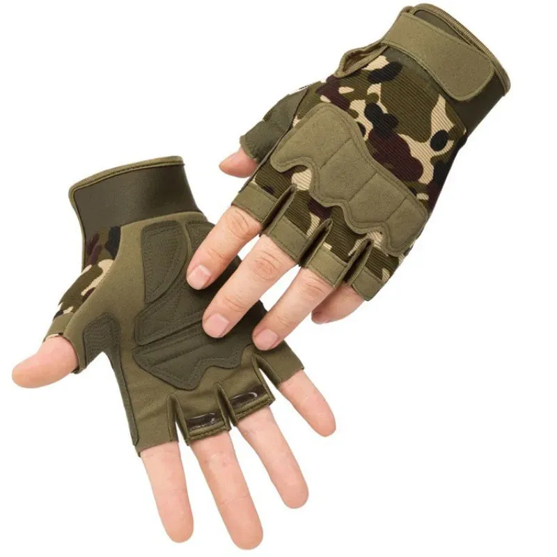 Sports Tactics Gloves Half Finger Men's and Women's Mountaineering Anti Slip Open Finger Parachute Gym Gloves