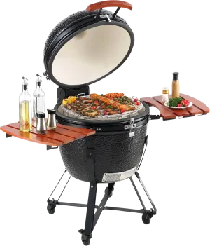 Vevor 24" Round Ceramic Charcoal Barbecue Grill and Smoker Portable for Outdoor Use New