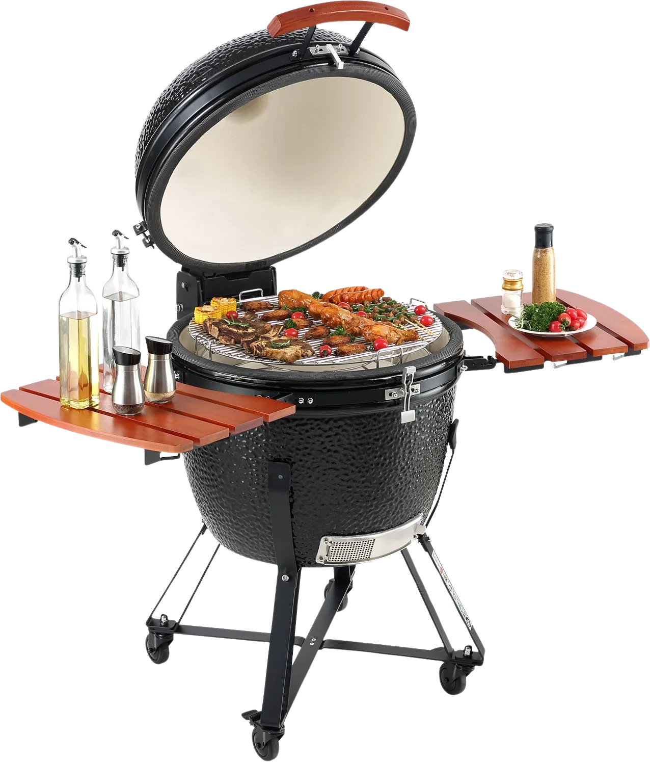 Vevor 24" Round Ceramic Charcoal Barbecue Grill and Smoker Portable for Outdoor Use New